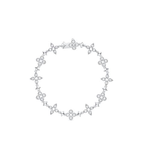 Dentelle One Row Bracelet, White Gold And Diamonds .